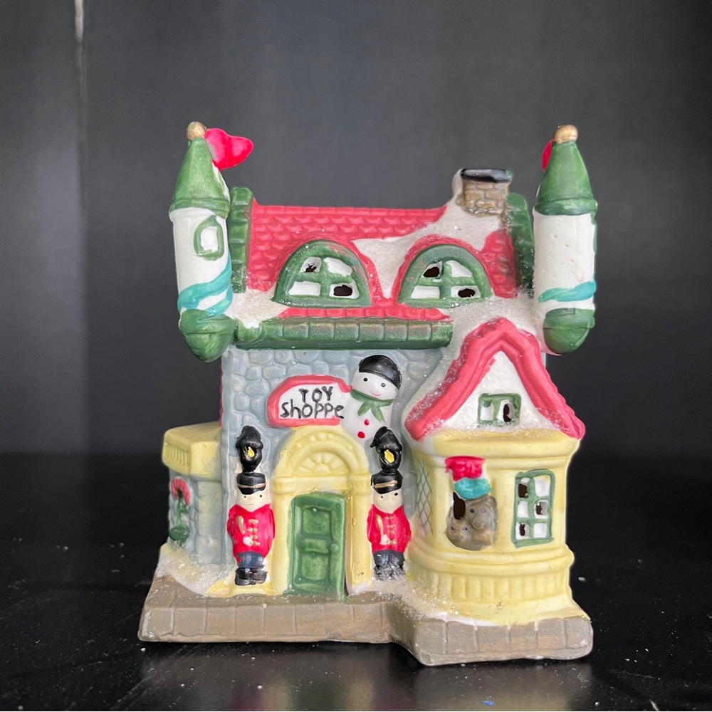 Mini porcelain Christmas village toy shop